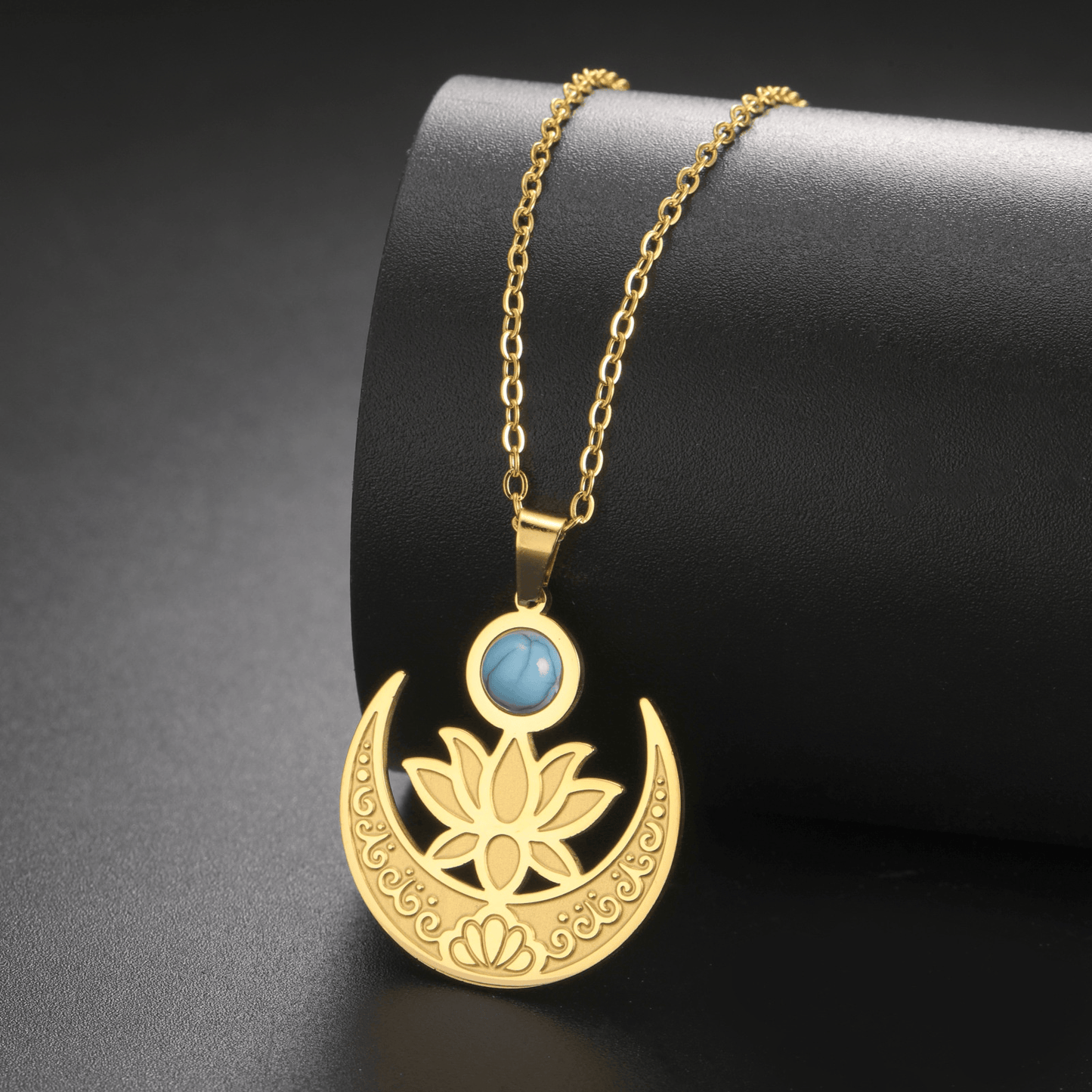 Enchanted Moon Lotus Blossom Necklace