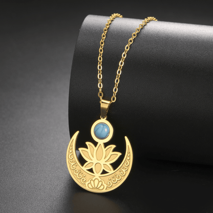 Enchanted Moon Lotus Blossom Necklace