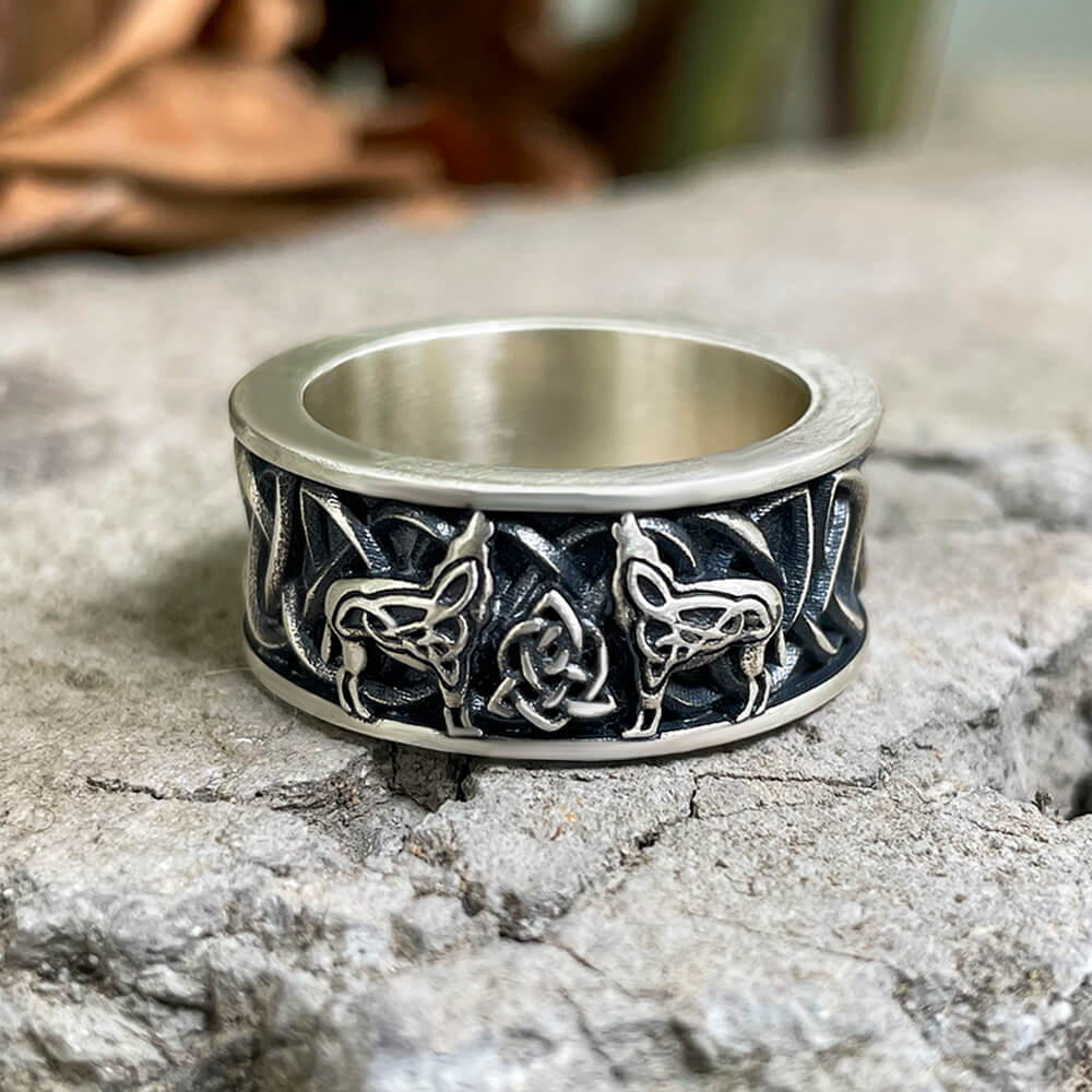 Fenris-wolf Sterling Silver Viking Ring