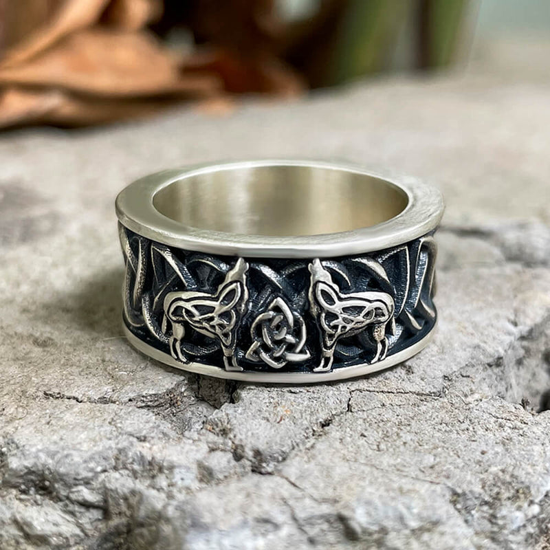 Fenris-wolf Sterling Silver Viking Ring