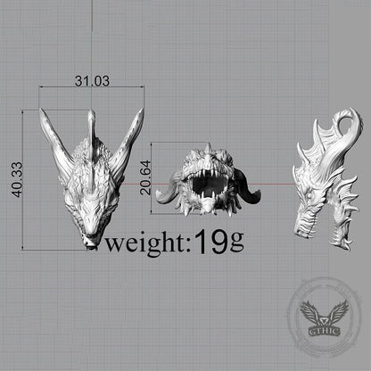 Fierce Dinosaur Head Sterling Silver Jewelry Set