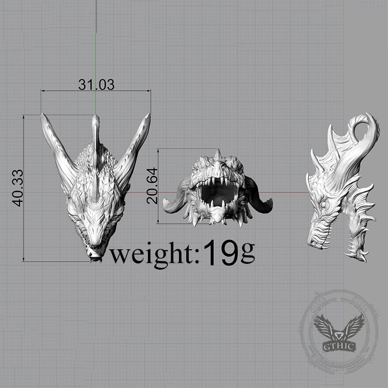 Fierce Dinosaur Head Sterling Silver Jewelry Set