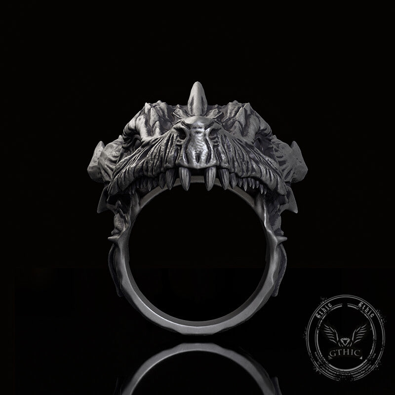 Fierce Dinosaur Head Sterling Silver Jewelry Set