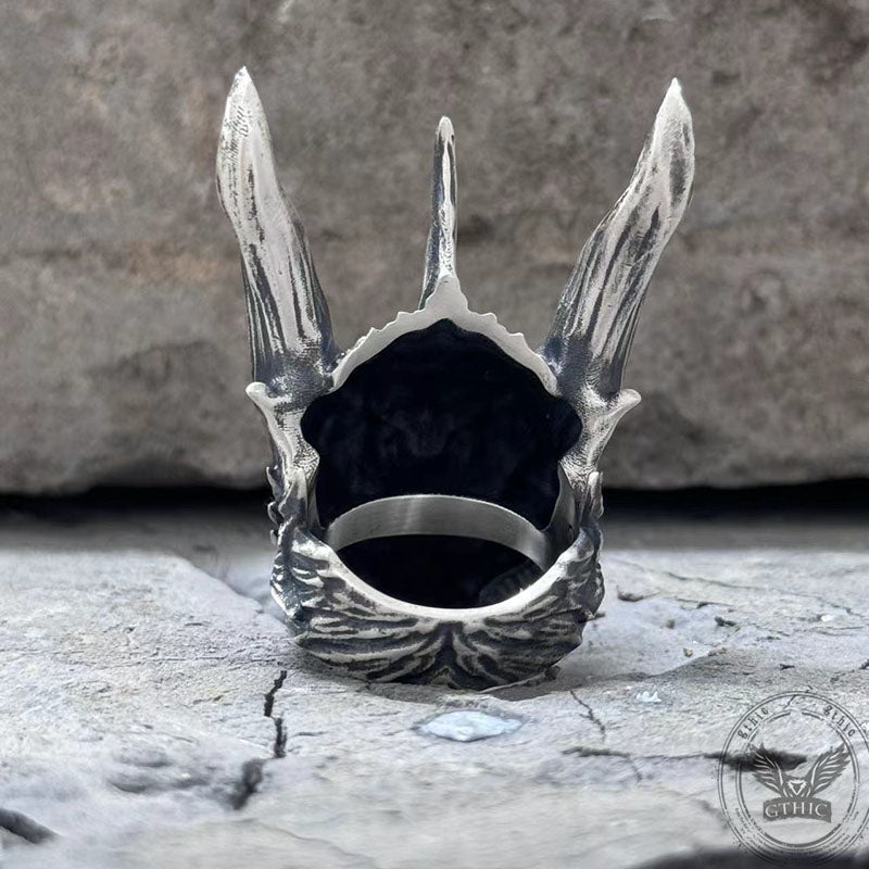 Fierce Dinosaur Head Sterling Silver Ring