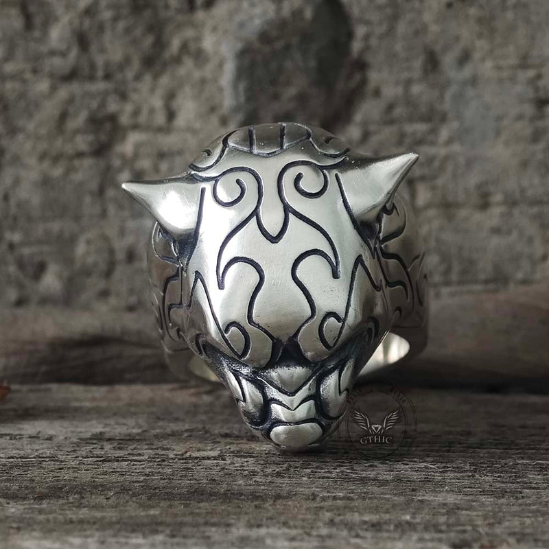 Fierce Panther Sterling Silver Animal Ring