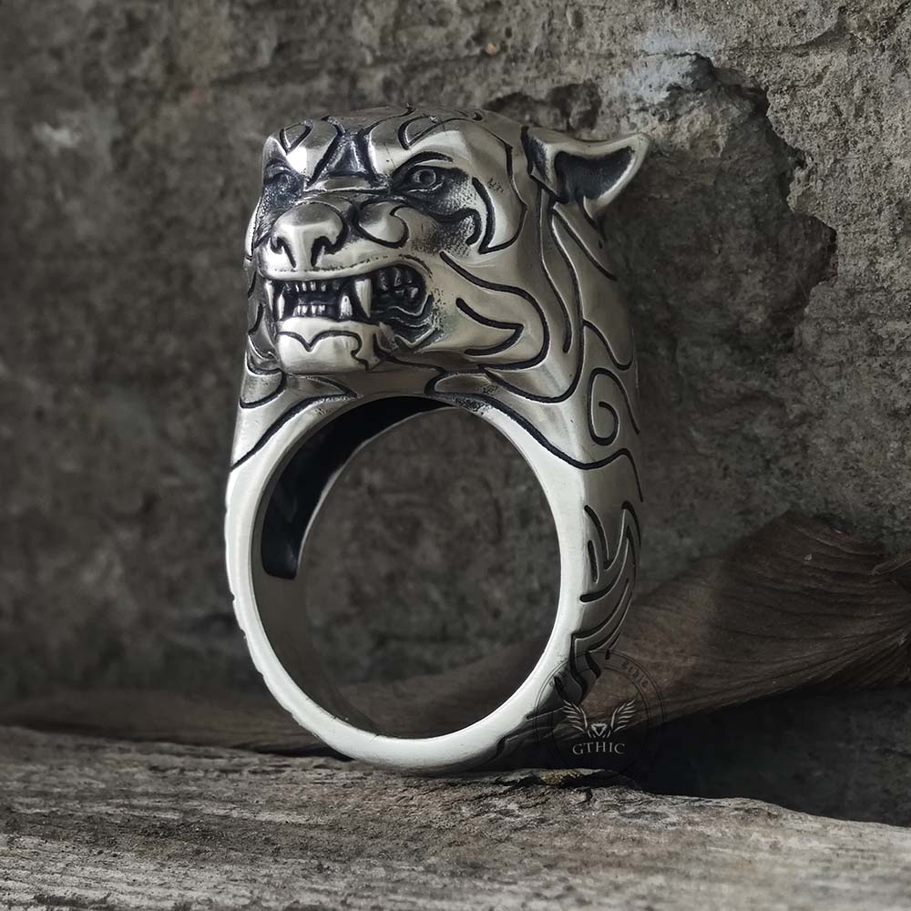 Fierce Panther Sterling Silver Animal Ring