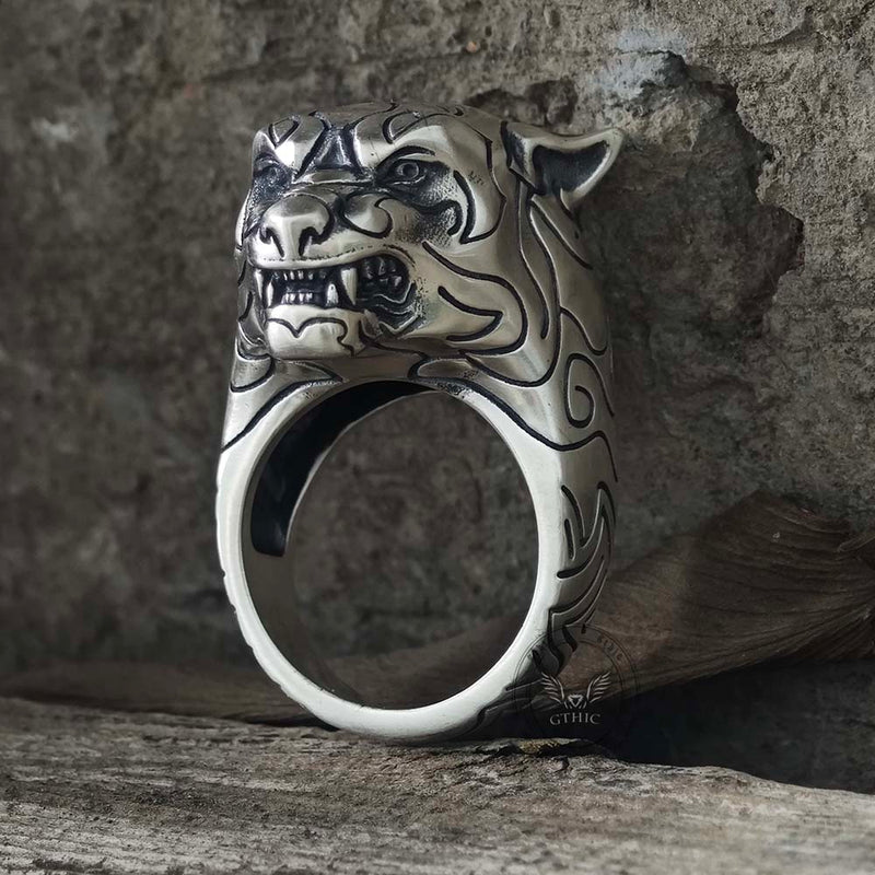 Fierce Panther Sterling Silver Animal Ring