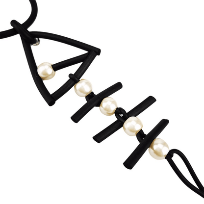 Fish Bone Pendant Necklaces / Gothic Long Necklace / Handmade Rubber Accessories