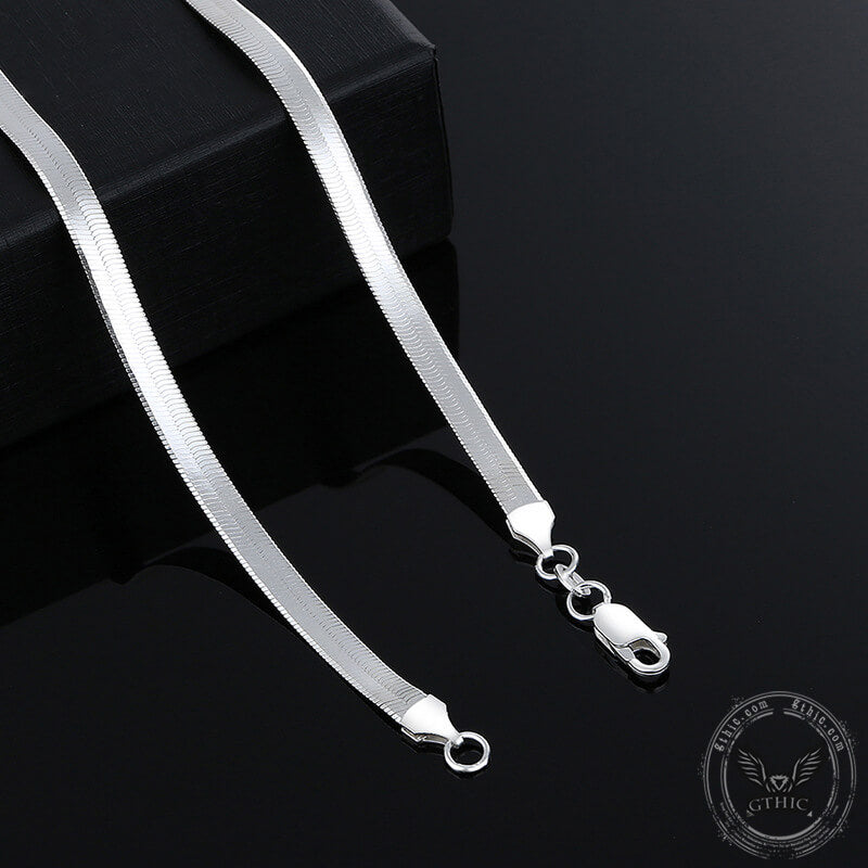 Flat Snake Chain Sterling Silver Necklace