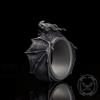 Flying Dragon Sterling Silver Animal Spinner Ring