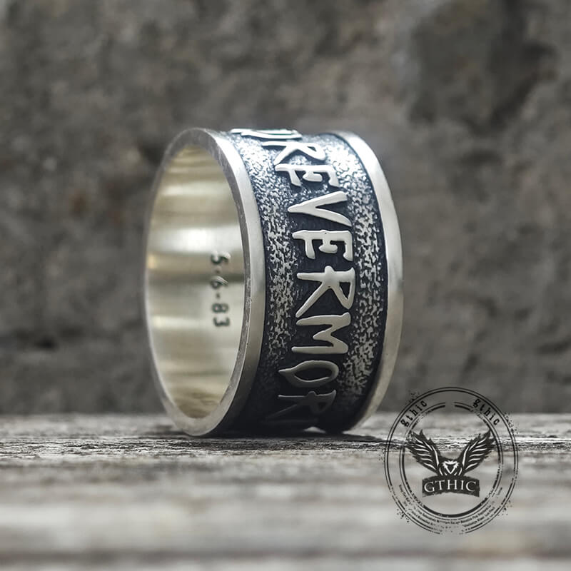Forever More Wings Hourglass Moon Sterling Silver Skull Ring