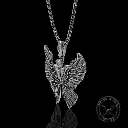 Free Love Butterfly Sterling Silver Pendant