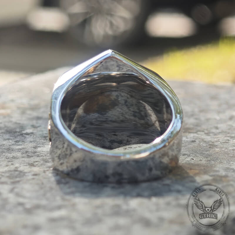 Freemason Light Sterling Silver Masonic Skull Ring