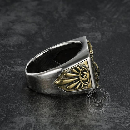Freemason Sterling Silver Skull Masonic Ring