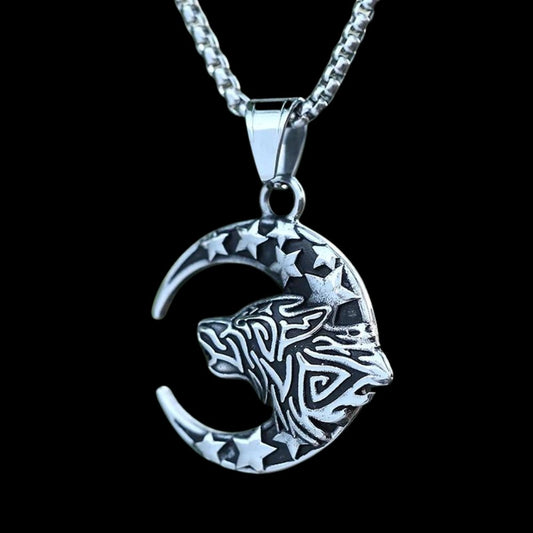 Full Moon Wolf Pendant