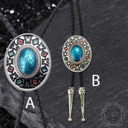 Geometric Gemstone Adjustable Bolo Tie