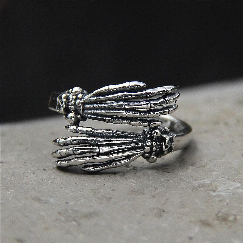 Ghost Claw Sterling Silver Skull Ring