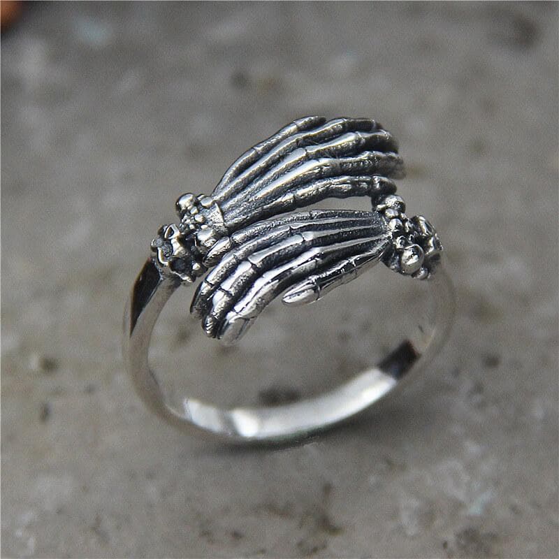 Ghost Claw Sterling Silver Skull Ring