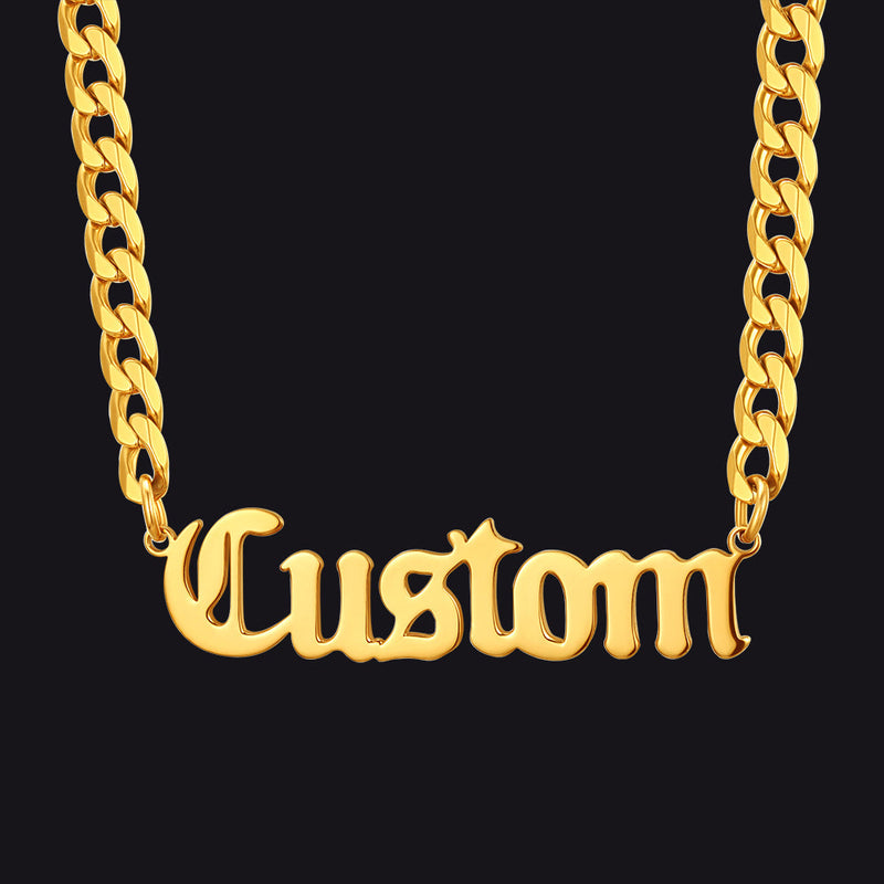 Custom Nameplate Choker Chain Necklace for 18 Inch