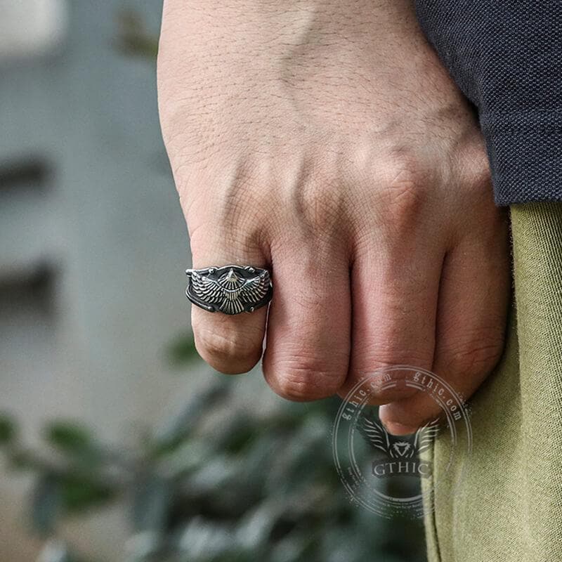 Goshawk Stainless Steel Eagle Ring