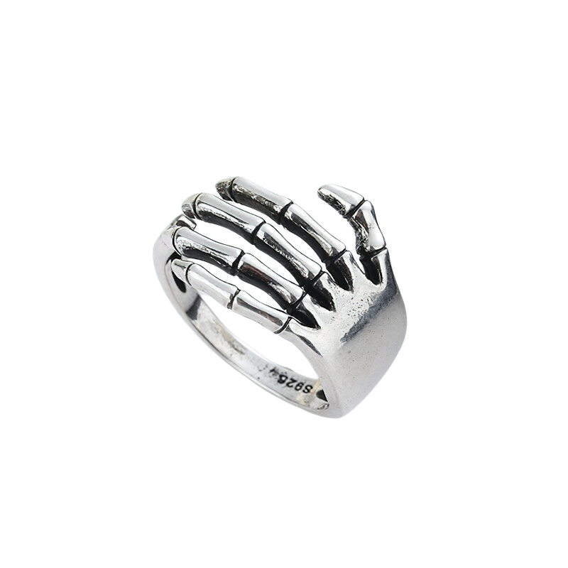Goth Ring of Skeleton Hand Hug Finger / Halloween Accessories / Rock Style Jewelry
