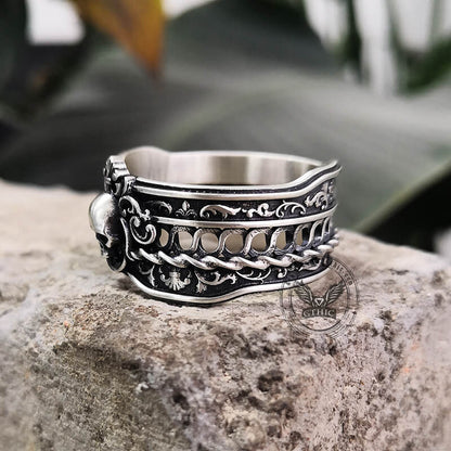 Goth Skull Sterling Silver Ring