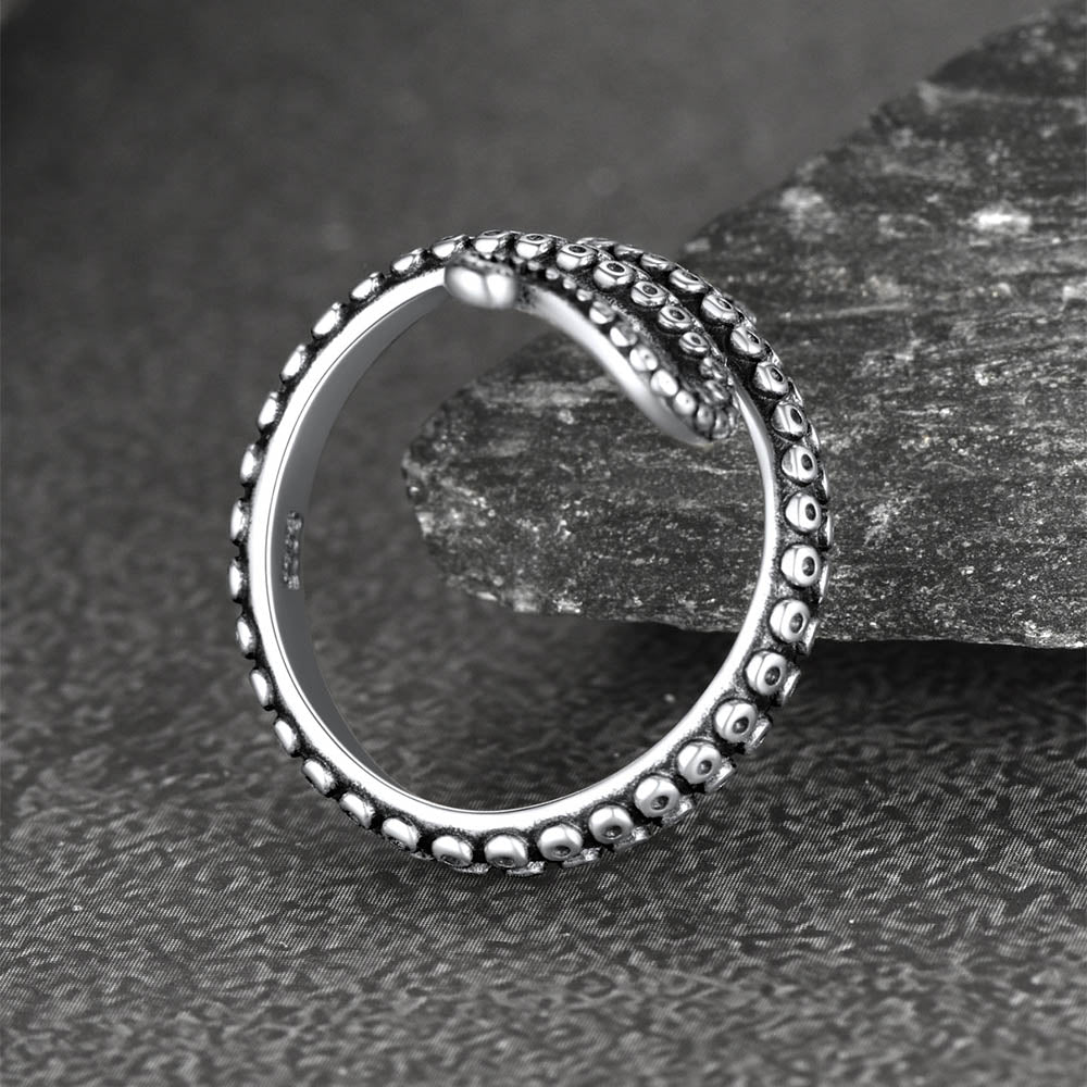 925 Sterling Silver Gothic Animal Octopus Ring for