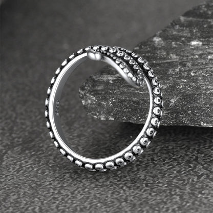 925 Sterling Silver Gothic Animal Octopus Ring for