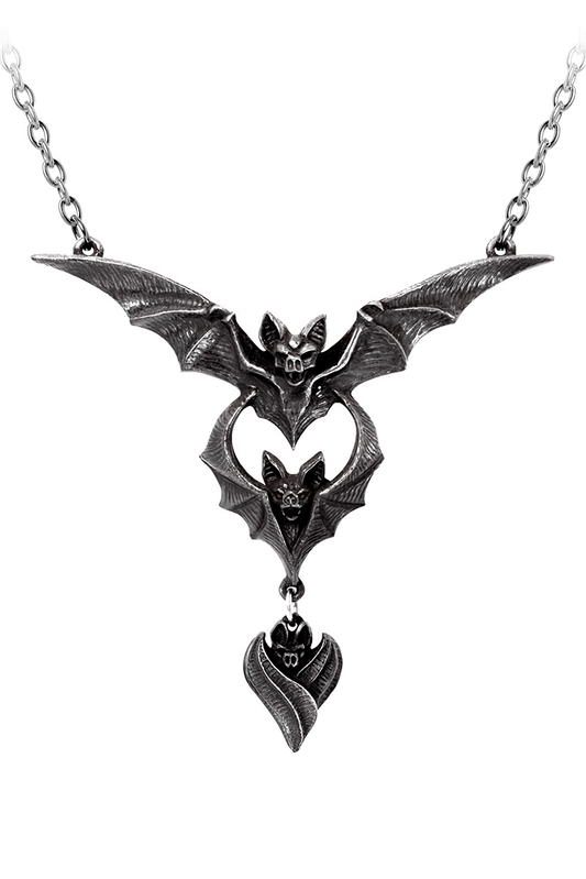 Gothic Bat Wing Necklace With Dark Evil-ution Design