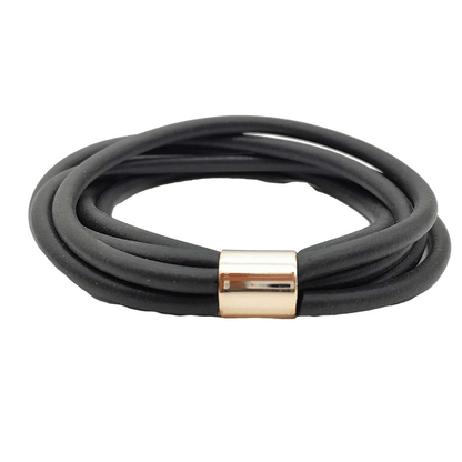 Gothic Black Rubber Bangles for / Female Charm Bracelets