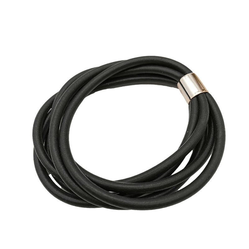 Gothic Black Rubber Bangles for / Female Charm Bracelets