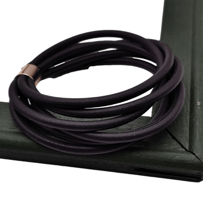 Gothic Black Rubber Bangles for / Female Charm Bracelets