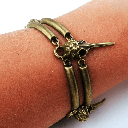 Gothic Crow Skull Bracelet for and / Mystery Witch Bracelets
