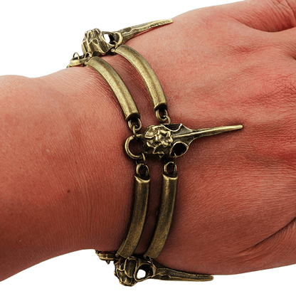 Gothic Crow Skull Bracelet for and / Mystery Witch Bracelets