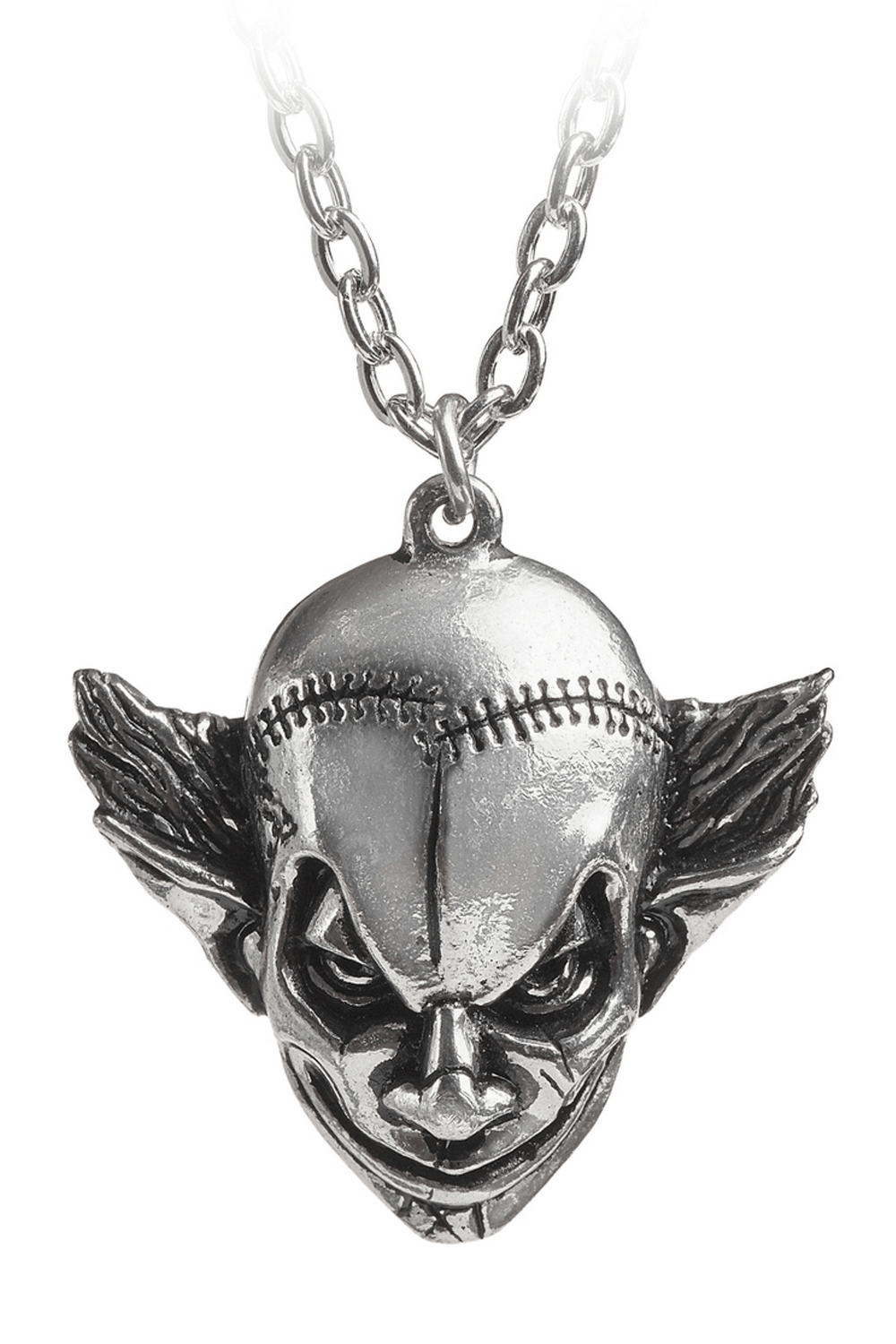 Gothic Evil Clown Pendant Necklace in Fine English Pewter