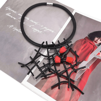 Gothic Handmade Rubber Wooden Necklace / Designer Necklaces for