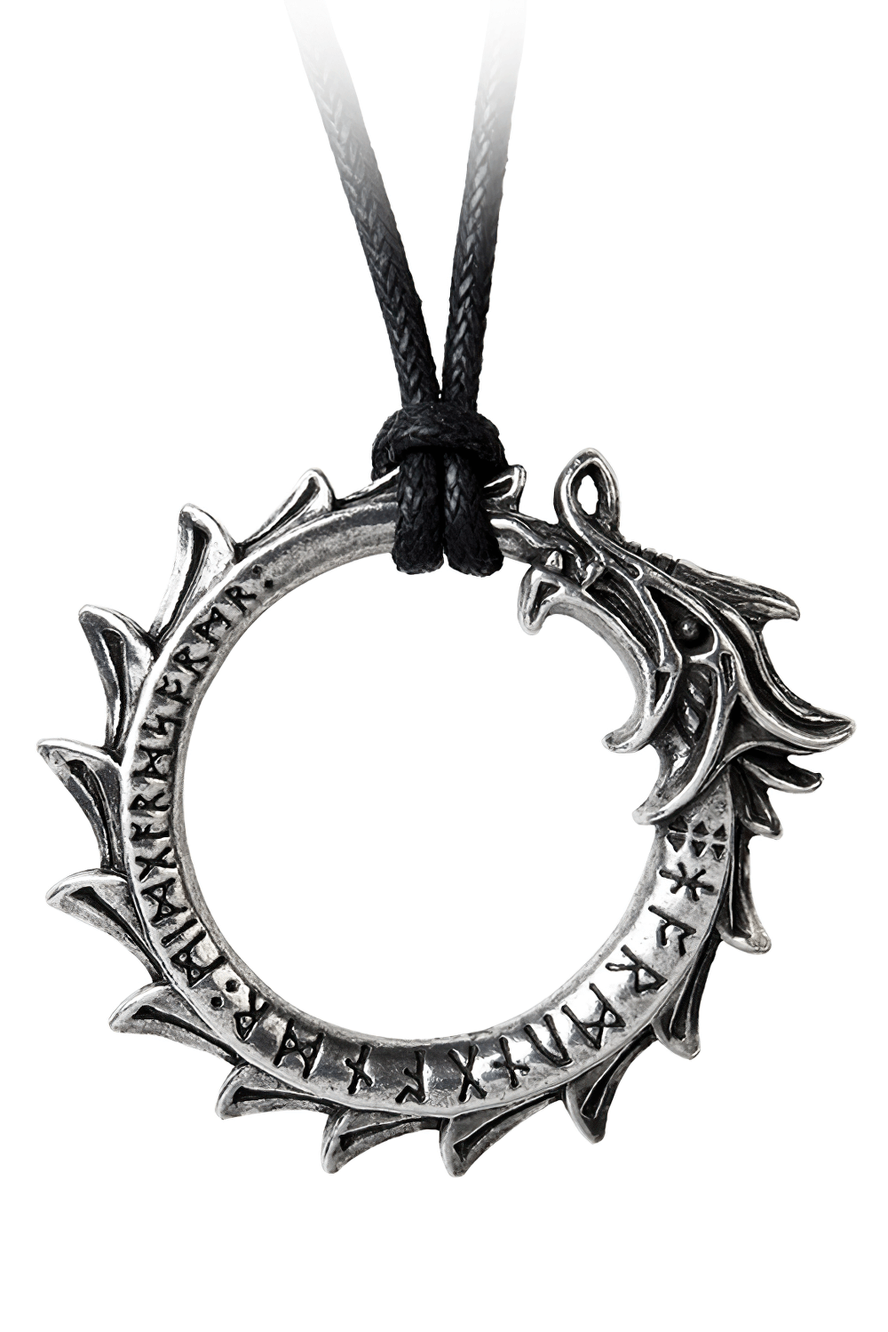 Gothic Norse Dragon Ouroboros Pendant Necklace