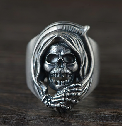 Gothic Ring of Reaper Death Skull / Jewelry of 925 Sterling Silver