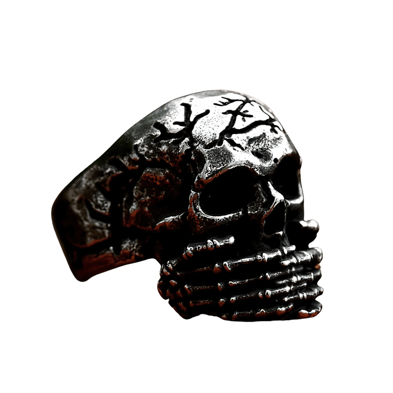 Gothic Skull Finger Ring for / Stainless Steel Biker Jewelry