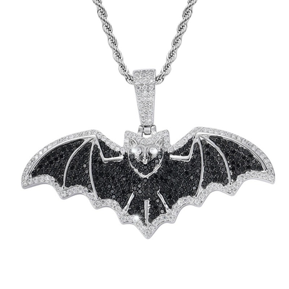 Gothic Zircon Bat Pendant / Punk Rock Motorcycle Jewelry / Pendant for and