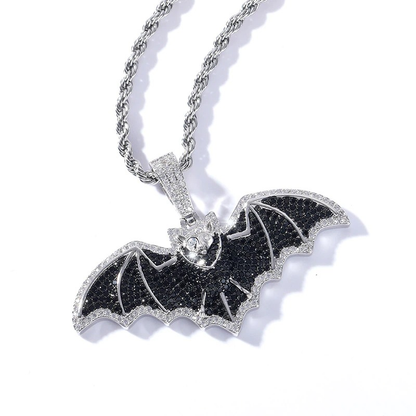 Gothic Zircon Bat Pendant / Punk Rock Motorcycle Jewelry / Pendant for and