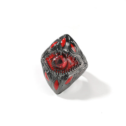 Gothic Alien Eye Brass Ring