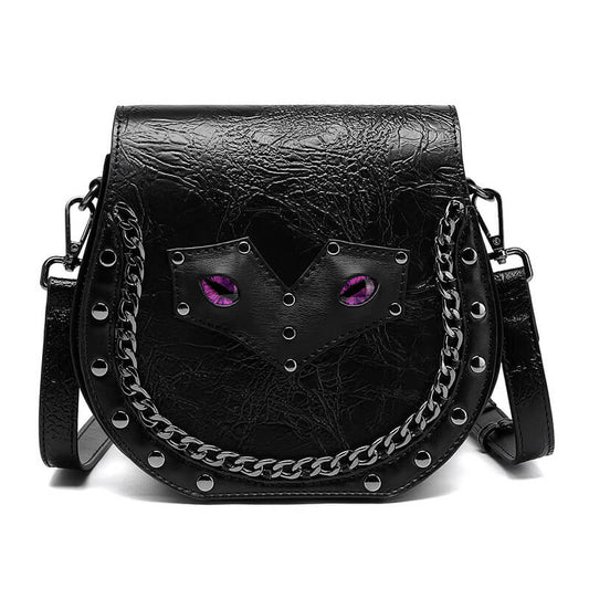 Gothic Bat Eye Pu Leather Punk Crossbody Bag