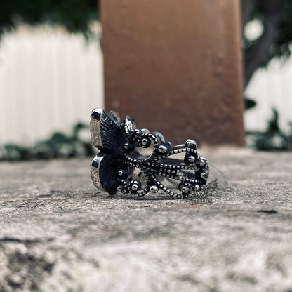 Gothic Butterfly Stainless Steel Animal Ring