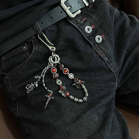 Gothic Cross Butterfly Beaded Alloy Pants Chain