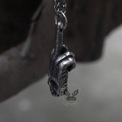 Gothic Dark Rock Stainless Steel Skull Necklace