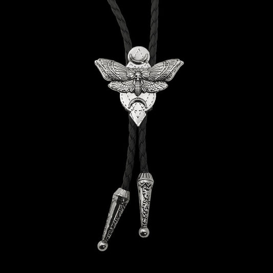 Gothic Death Moth Zinc Alloy Bolo Tie