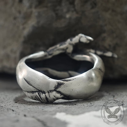 Gothic Evil Devil Hand Sterling Silver Ring