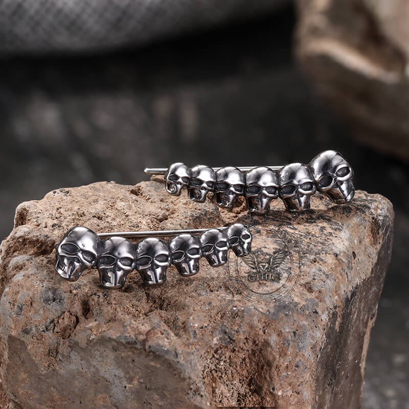 Gothic Evil Skull Design Stainless Steel Earrings