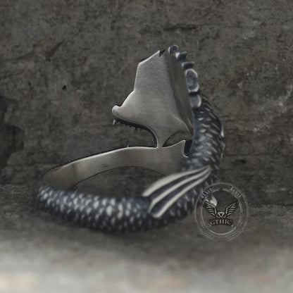 Gothic Mutant Fish Sterling Silver Animal Ring